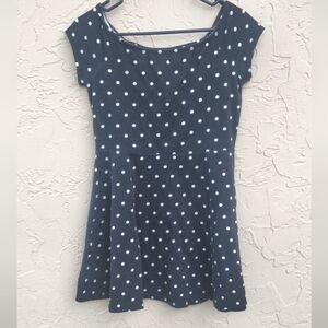 Polka Dot Cap Sleeve Fit And Flare Dress